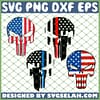 Punisher Skull American Flag SVG PNG DXF EPS 1