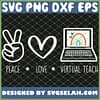 Distance Learning Boho Rainbow Peace Love Virtual Teach SVG PNG DXF EPS 1