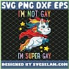 IM Not Gay IM Super Gay Pride Lgbt Flag Unicorn SVG PNG DXF EPS 1