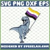 Nonbinary Flag Dinosaur Trex Demi Pride Lgbt Agender Pronoun SVG PNG DXF EPS 1