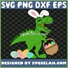Easter Bunny Dinosaur T Rex With Eggs Hunt Funny SVG PNG DXF EPS 1