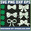 Four Leaf Clover With 6 Shamrock Bow SVG PNG DXF EPS 1