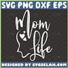 Mom Life Svg Woman Face Outline Svg Portrait With Heart Svg 1 