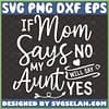 if mom says no my aunt will say yes svg newborn svg baby onesie design diy gift ideas from aunt to niece vs nephew 1 