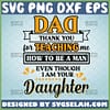 dad thank you for teaching me how to be a man even though i am your daughter svg fathers day gift for dad from daughter