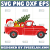red truck with santa svg