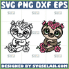 sloth with flowers svg cute sloth outline svg sloth floral svg