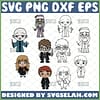 baby chibi harry potter characters svg bundle outline and color