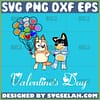 bandit and chilli with mickey balloon svg bluey character valentines day svg