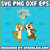 funny chip and dale with mickey balloon svg