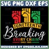 juneteenth breaking every chain since 1865 svg black history proud svg