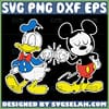 mickey mouse and donald fist svg