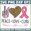peace love cure svg cure breast cancer svg