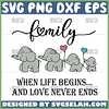 family where life begins and love never ends svg elephant family svg