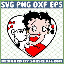 Betty Boop Heart Dog Love SVG PNG DXF EPS 1