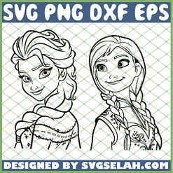Frozen Elsa And Anna SVG PNG DXF EPS 1