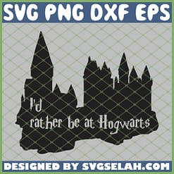 Harry Potter Castle Id Rather Be At Hogwarts SVG PNG DXF EPS 1