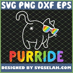 Purride Funny Cat Gay Lgbt Pride SVG PNG DXF EPS 1