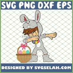 Dabbing Bunny Boy With Easter Eggs SVG PNG DXF EPS 1