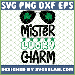 Saint PatrickS Day Eyeglass With Three Leaf Clover Mister Mr Lucky Charm SVG PNG DXF EPS 1