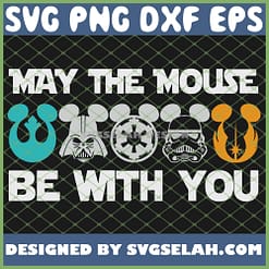 Starwar Disney Mickey May The Mouse Be With You SVG PNG DXF EPS 1