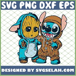 Stitch And Baby Groot Costume SVG PNG DXF EPS 1