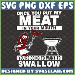once you put my meat in your mouth youre going to want to swallow svg funny bbq gifts