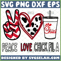peace love chick fil a svg diy food lover gifts