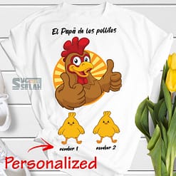 personalized el papa de los pollitos svg rooster and baby chicks svg funny chicken svg