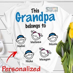 personalized this grandpa belongs to svg awesome grandfather with kid names diy gift ideas
