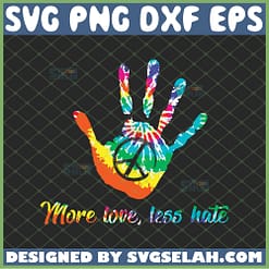 hand print hippie logo svg more love less hate svg