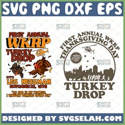 Wkrp Turkey Drop Svg First Annual thanksgiving day svg