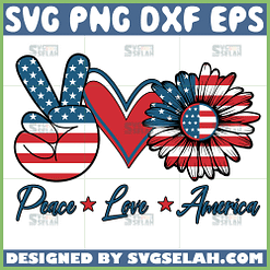 peace love america sunflower svg 4th of july independence day shirt design