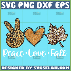 peace love fall leopard svg leopard leaves svg