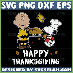 snoopy and charlie brown happy thanksgiving svg