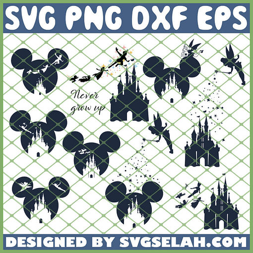Disney Tinkerbell Peter Pan Mickey Disney Castle SVG PNG DXF EPS 1