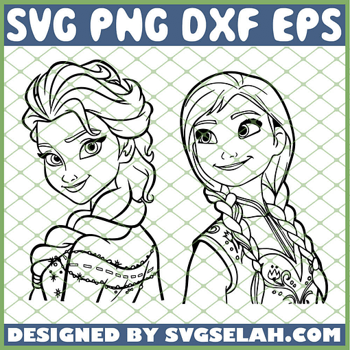 Frozen Elsa And Anna SVG PNG DXF EPS 1
