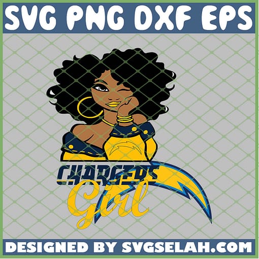 Los Angeles Chargers Girl SVG PNG DXF EPS 1