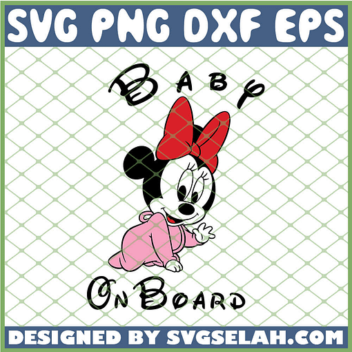 Minnie Baby On Board SVG PNG DXF EPS 1