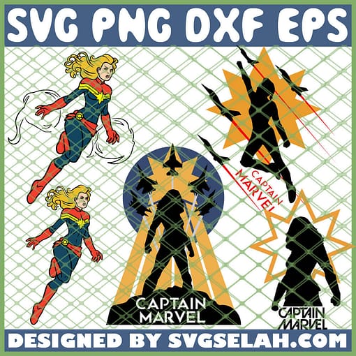 Supper Captain Marvel Girl SVG PNG DXF EPS 1