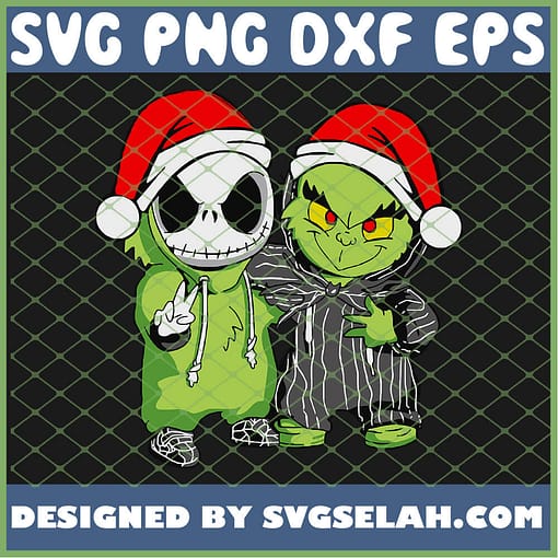 Baby Grinch And Jack Skellington Christmas SVG PNG DXF EPS 1