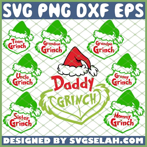 Daddy Mommy Sister Team Uncle Grandma Grandpa Grandny Grinch SVG PNG DXF EPS 1