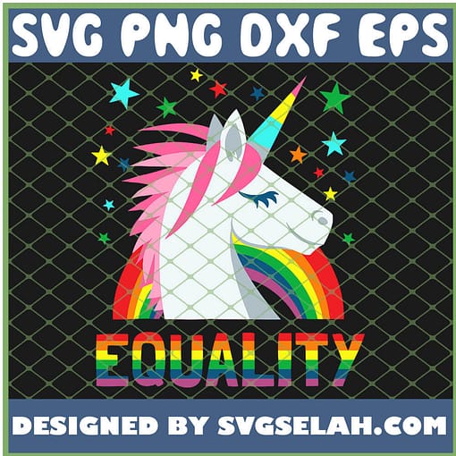 Equality Rainbow Flag Unicorn Lgbt Gay Pride SVG PNG DXF EPS 1