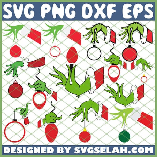 Grinch Hand Ornament SVG PNG DXF EPS 1