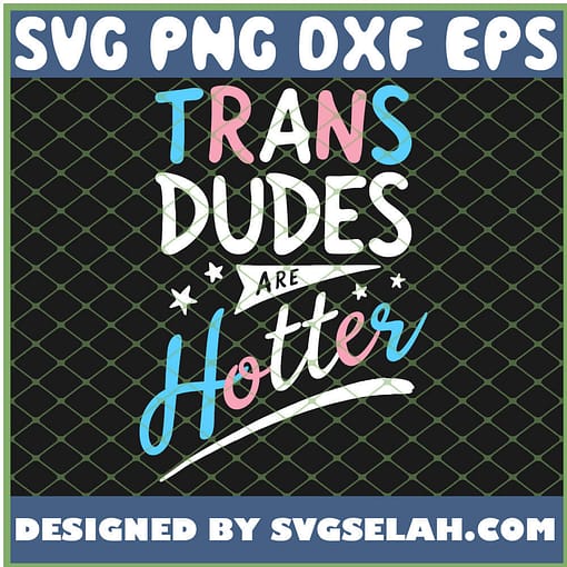 Trans Dudes Are Hotter Funny Transgender Pride Lgbt Flag SVG PNG DXF EPS 1