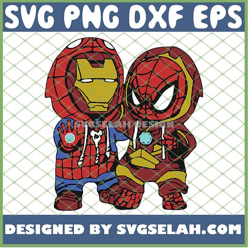 Baby Iron Man And Spiderman Costume SVG PNG DXF EPS 1