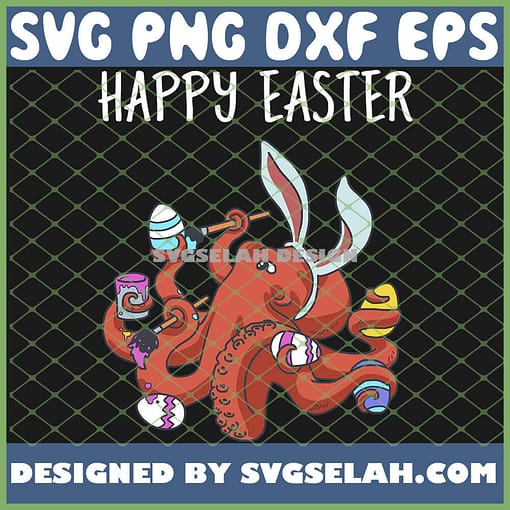 Happy Easter Egg Hunt Prizes Octopus SVG PNG DXF EPS 1