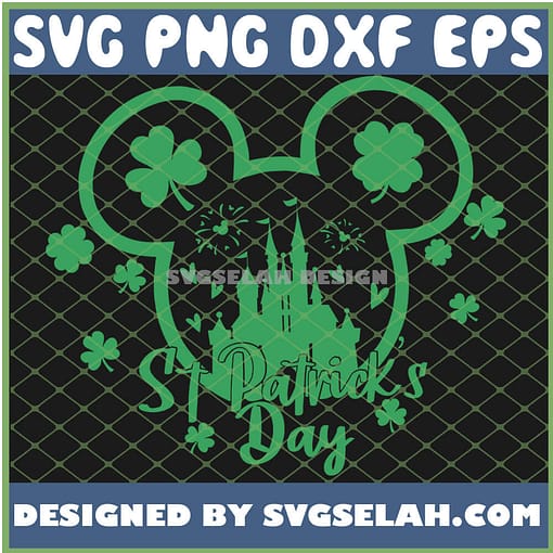 St PatrickS Day Firework Disney Castle Mickey Shamrock SVG PNG DXF EPS 1