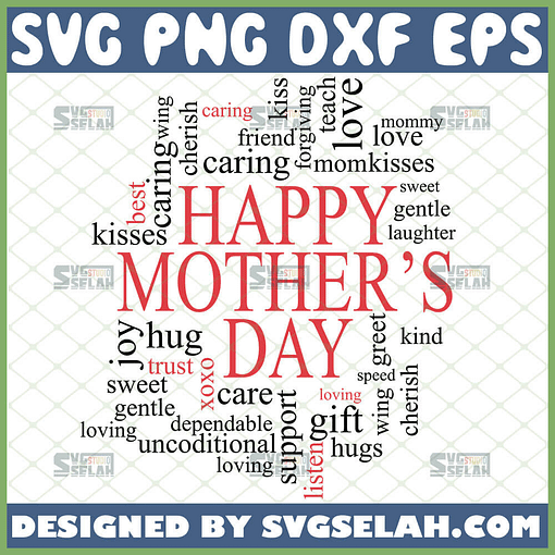 Happy MotherS Day Word Art Svg Funny Gift For Mom Svg Mother Words Svg 1 