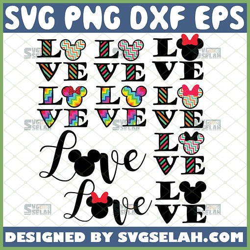 Love Disney Svg Bundle Love Mickey And Minnie Mouse Svg 1 